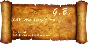 Görbe Bogáta névjegykártya